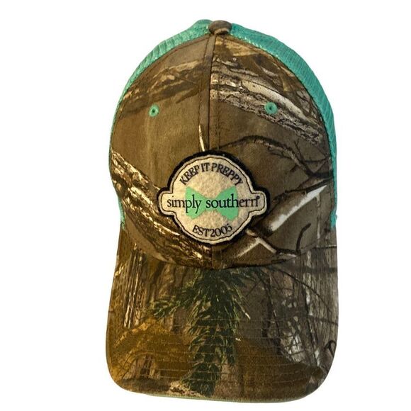 Simply southern green Camo mesh baseball cap preppy - Picture 1 of 4